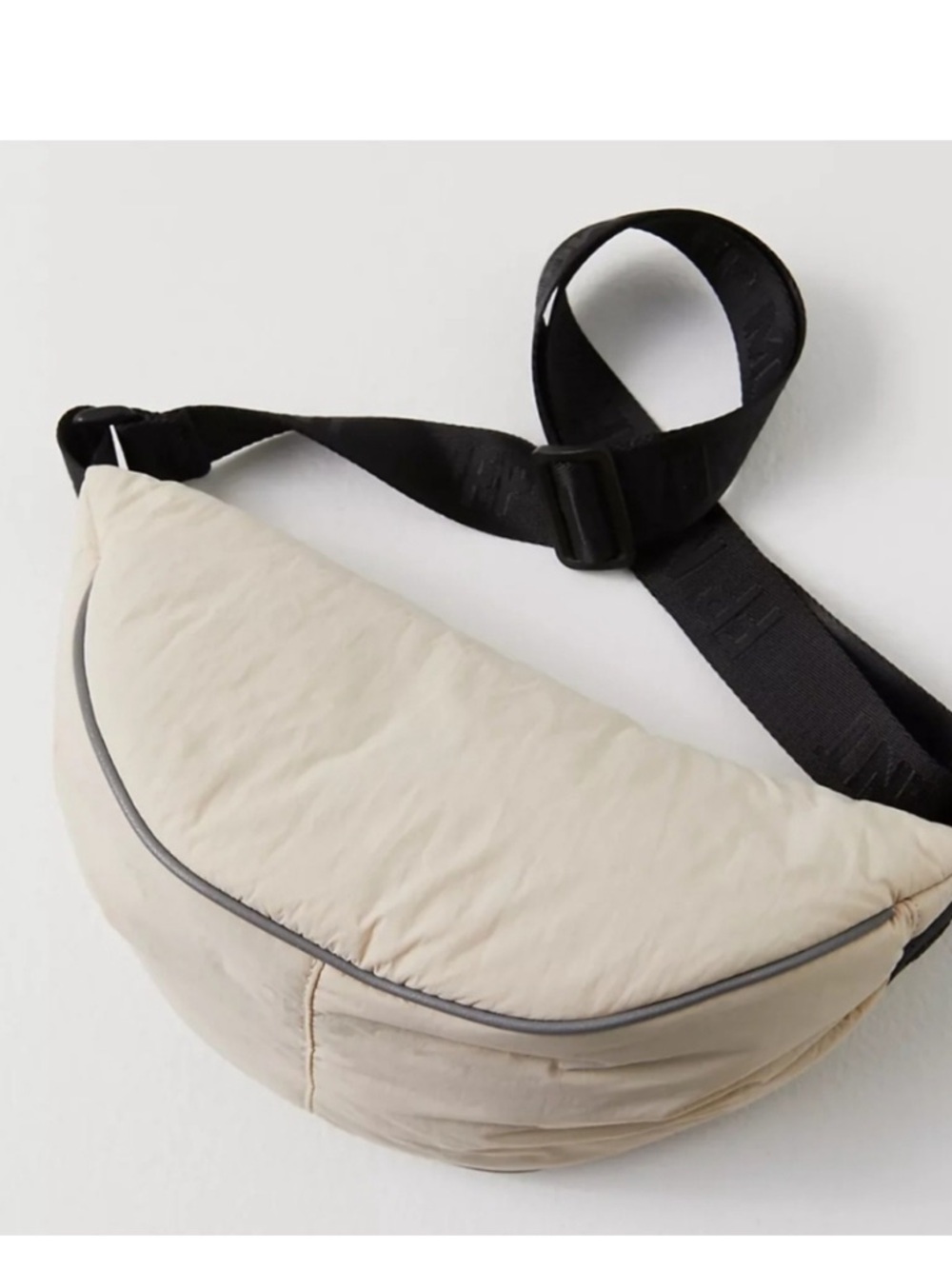 FP Movement Cream Crossbody Belt Bag with Black Strap